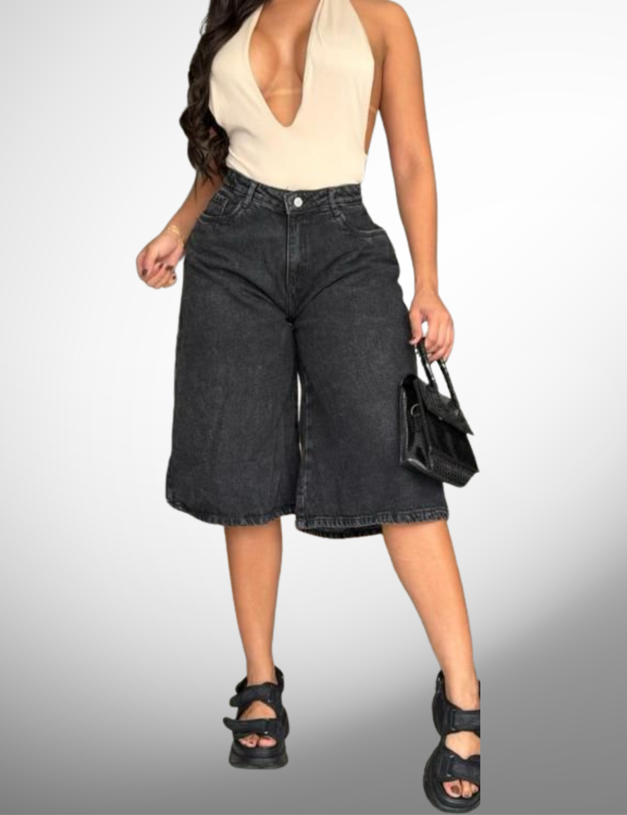 Bermuda jeans rigida - 67226-1