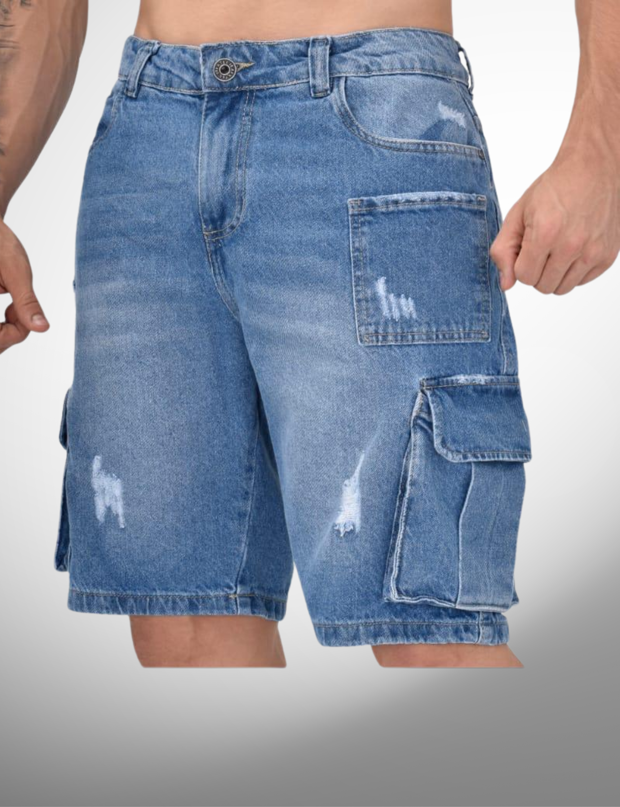 Bermuda cargo jeans - 7039