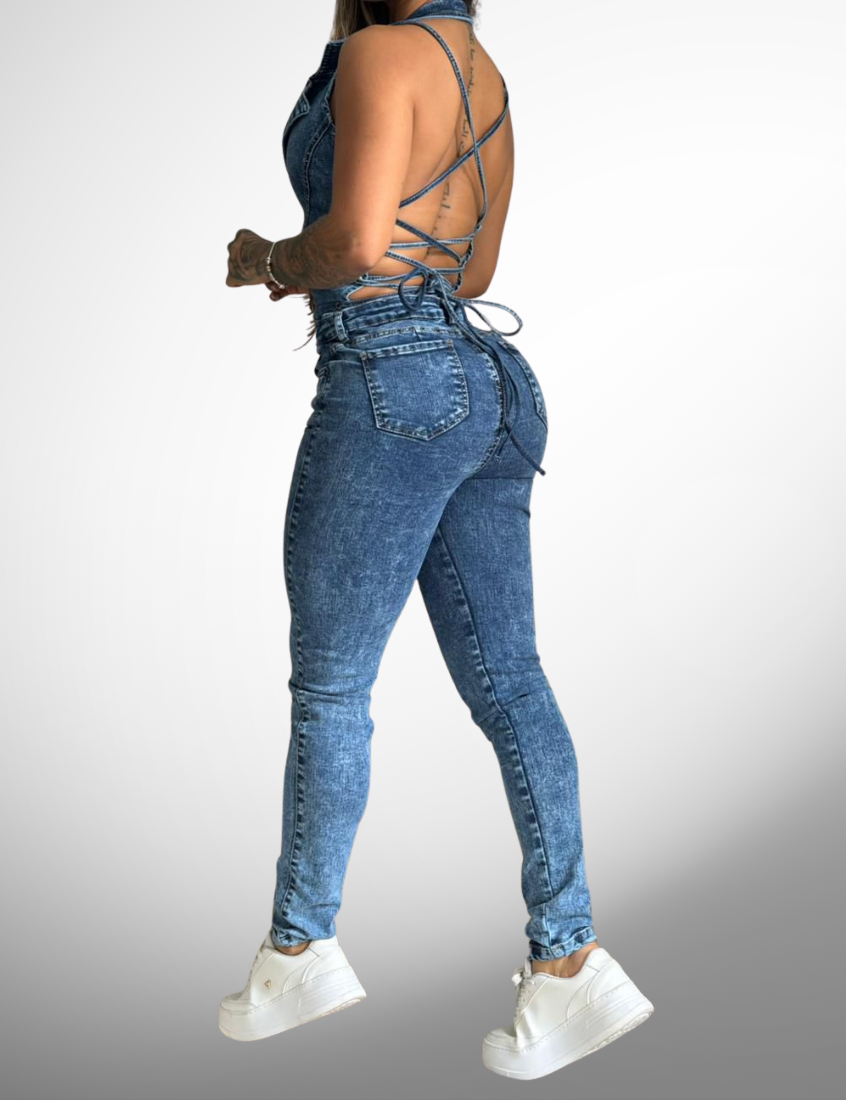 Enterizo en jeans licrado - 1273-1