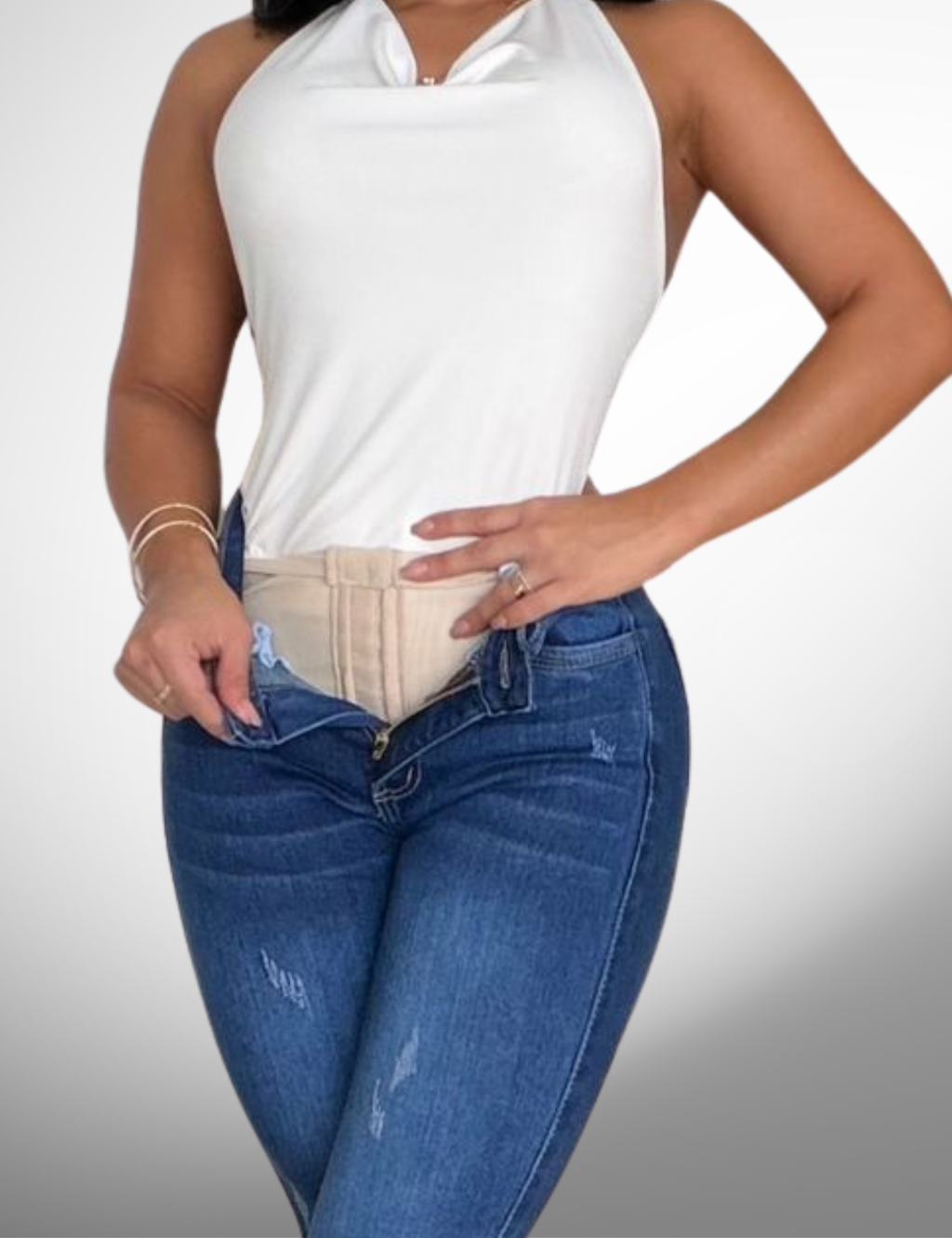 Skinny licrado con faja - s61065-1f