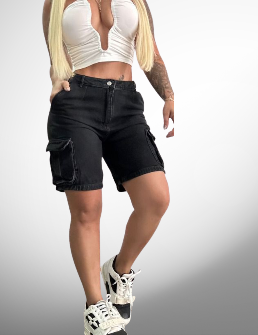 Bermuda jeans rigida