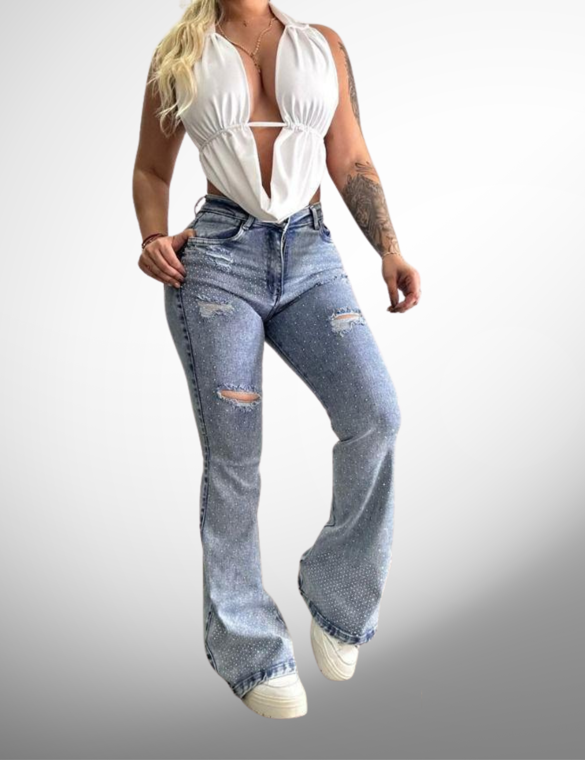 Bota campana con pedrería