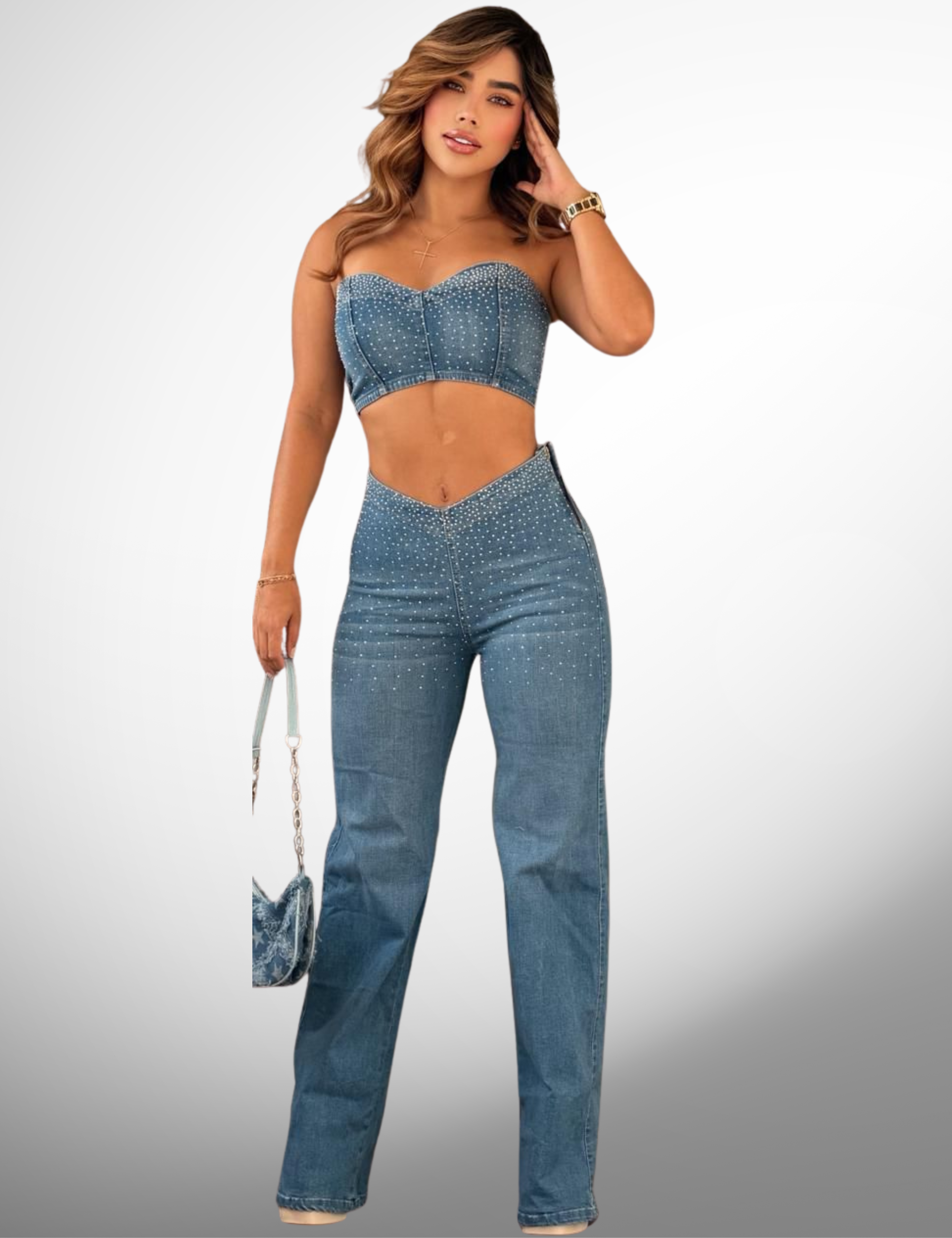 Set en jeans licrado