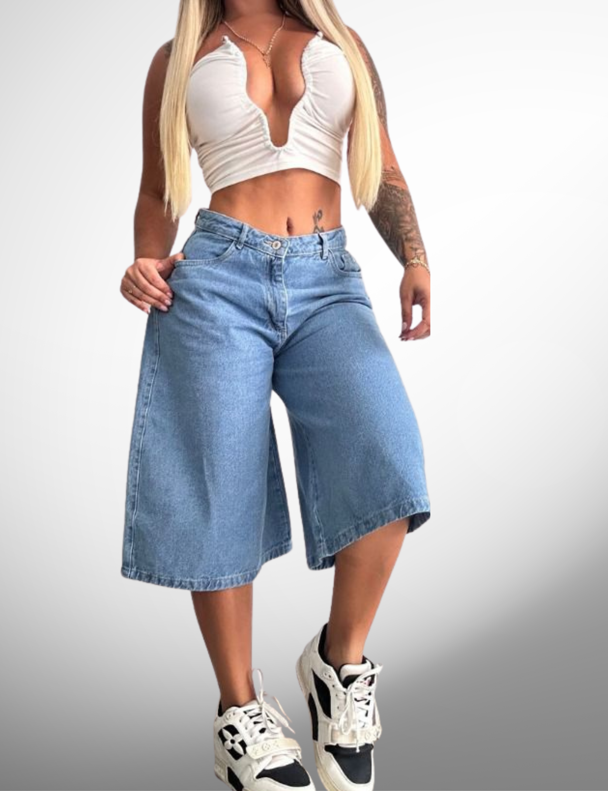 Bermuda jeans rigida