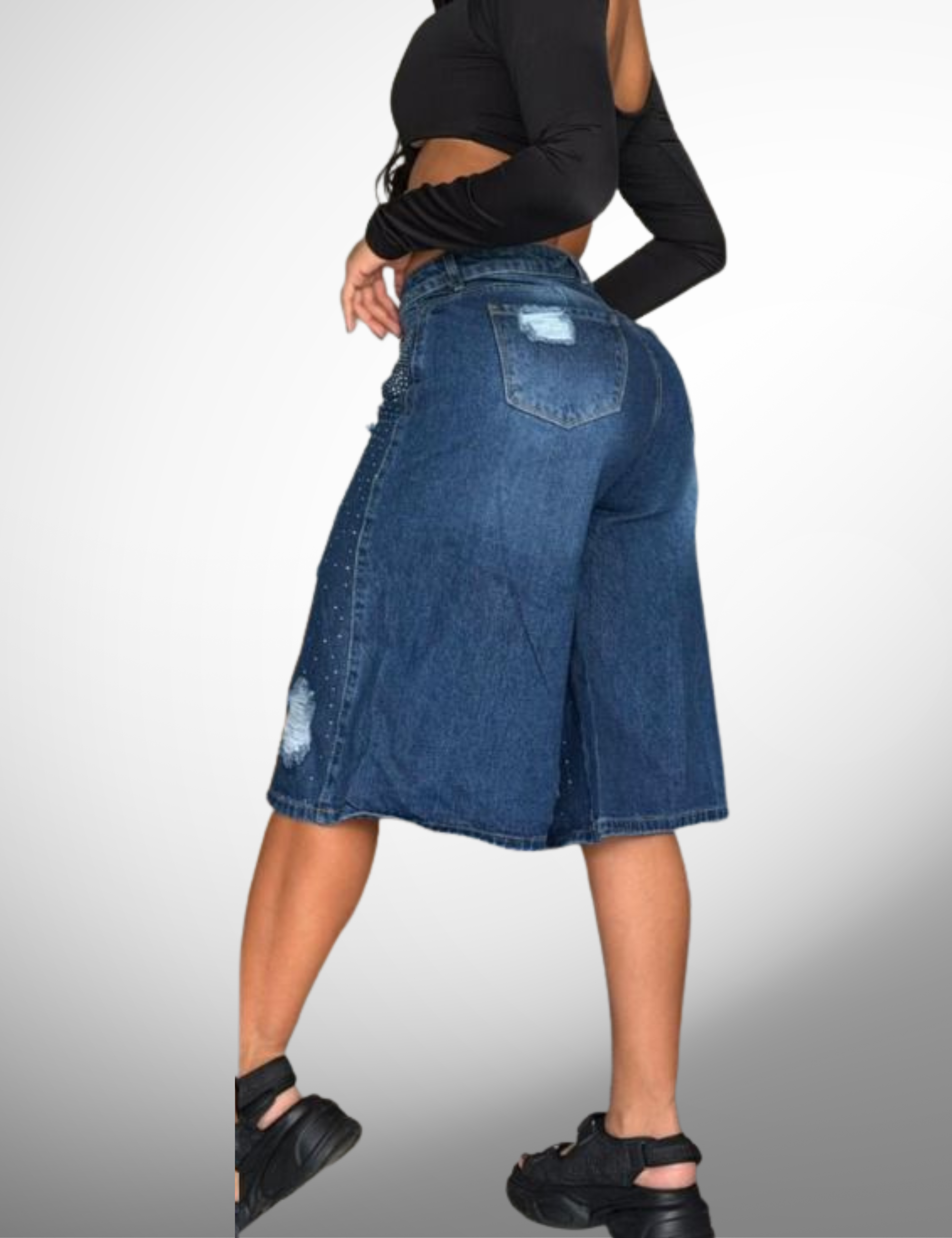 Bermuda rígida con pedrería - 67209