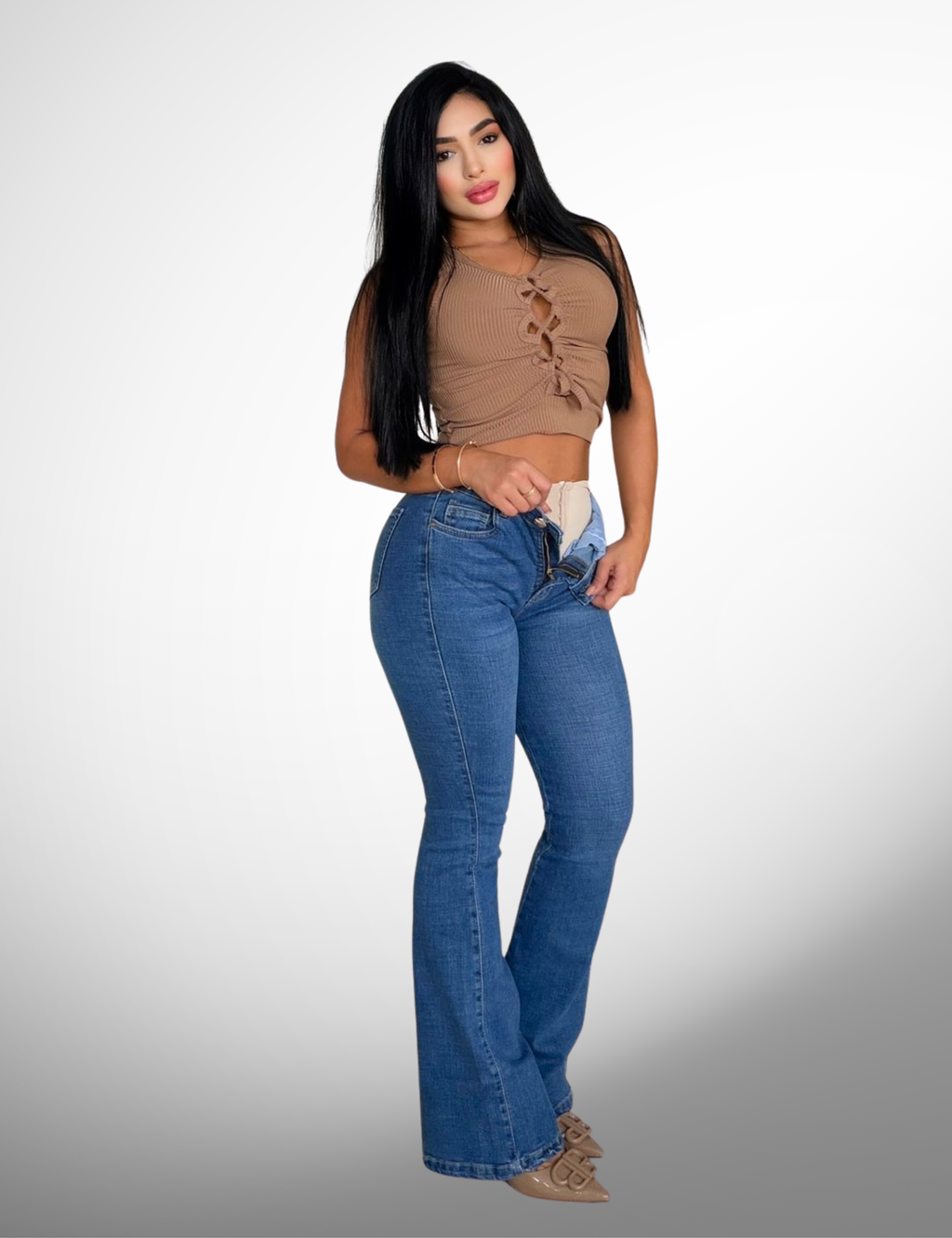Jeans licrado con faja - BamericaninoF