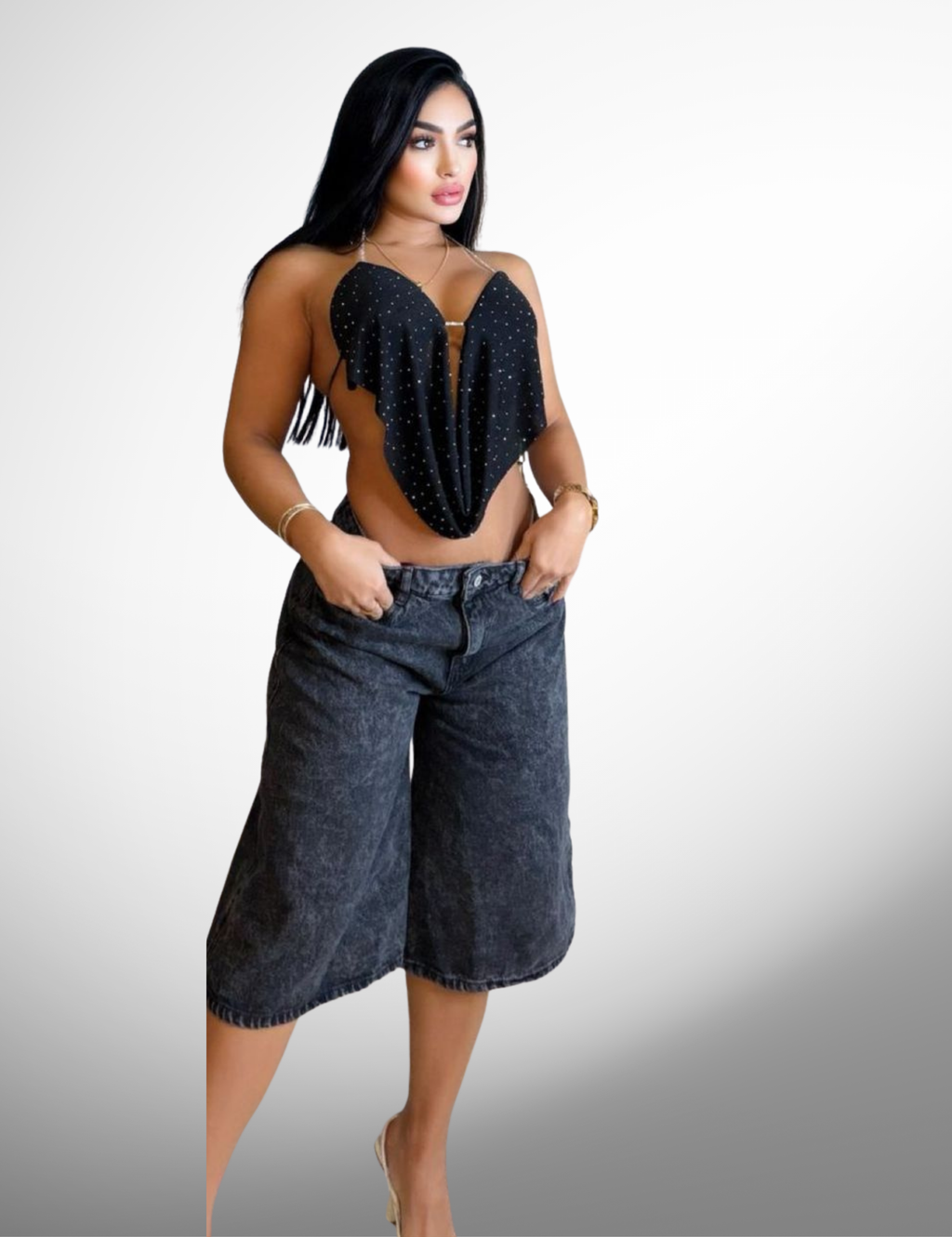 Capri rigido con pedrería - 67226