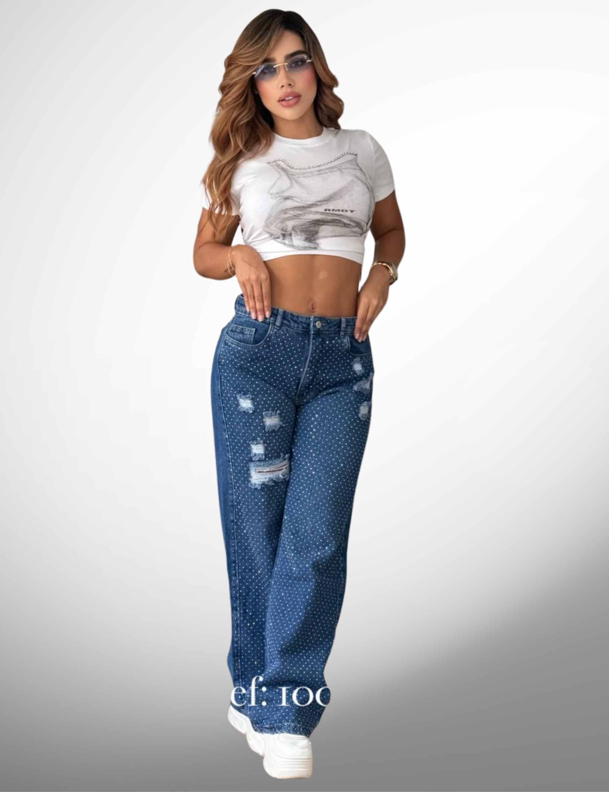 palazzo rígido con pedrería - 10091-P