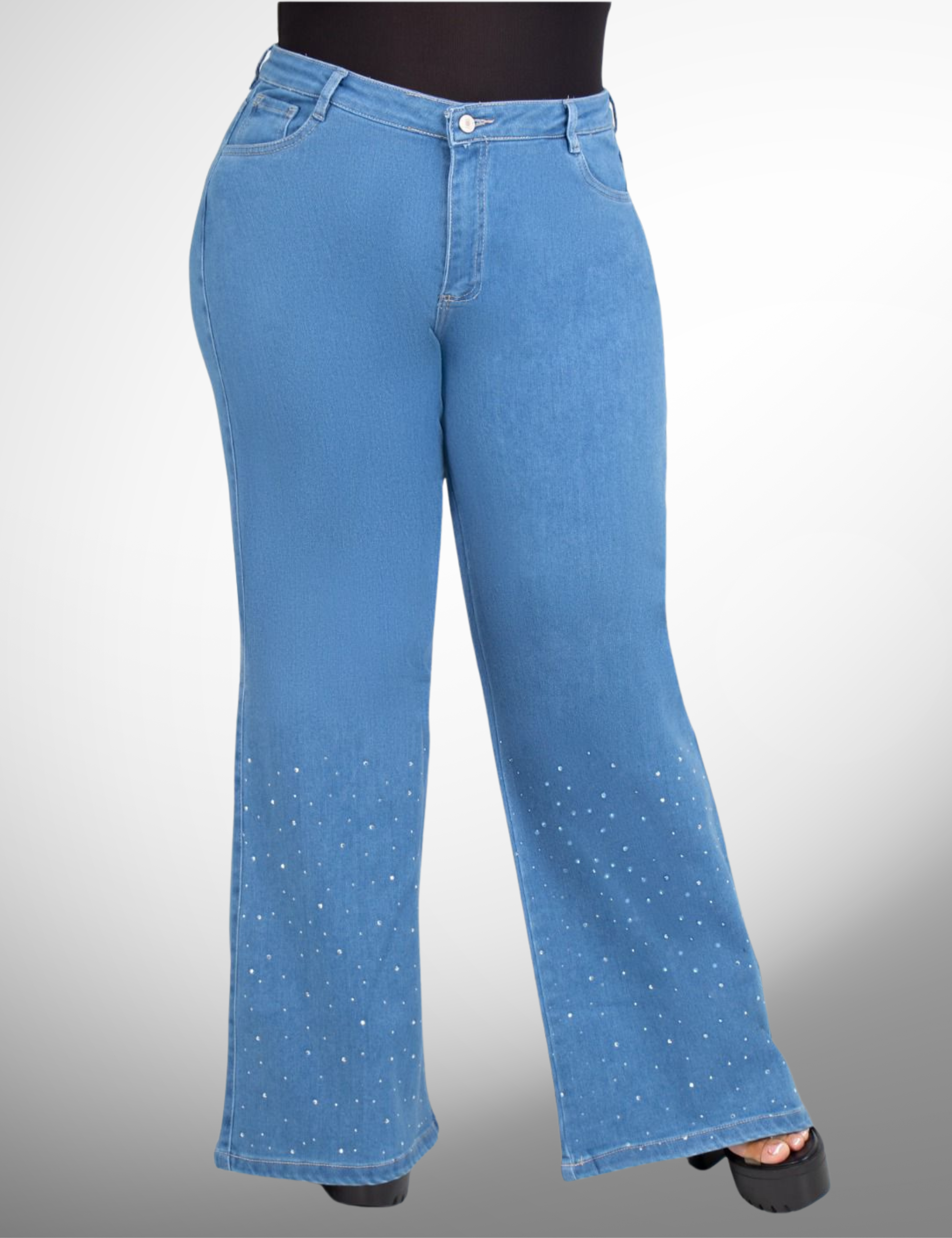 Tipo europeo talla plus con pedrería -