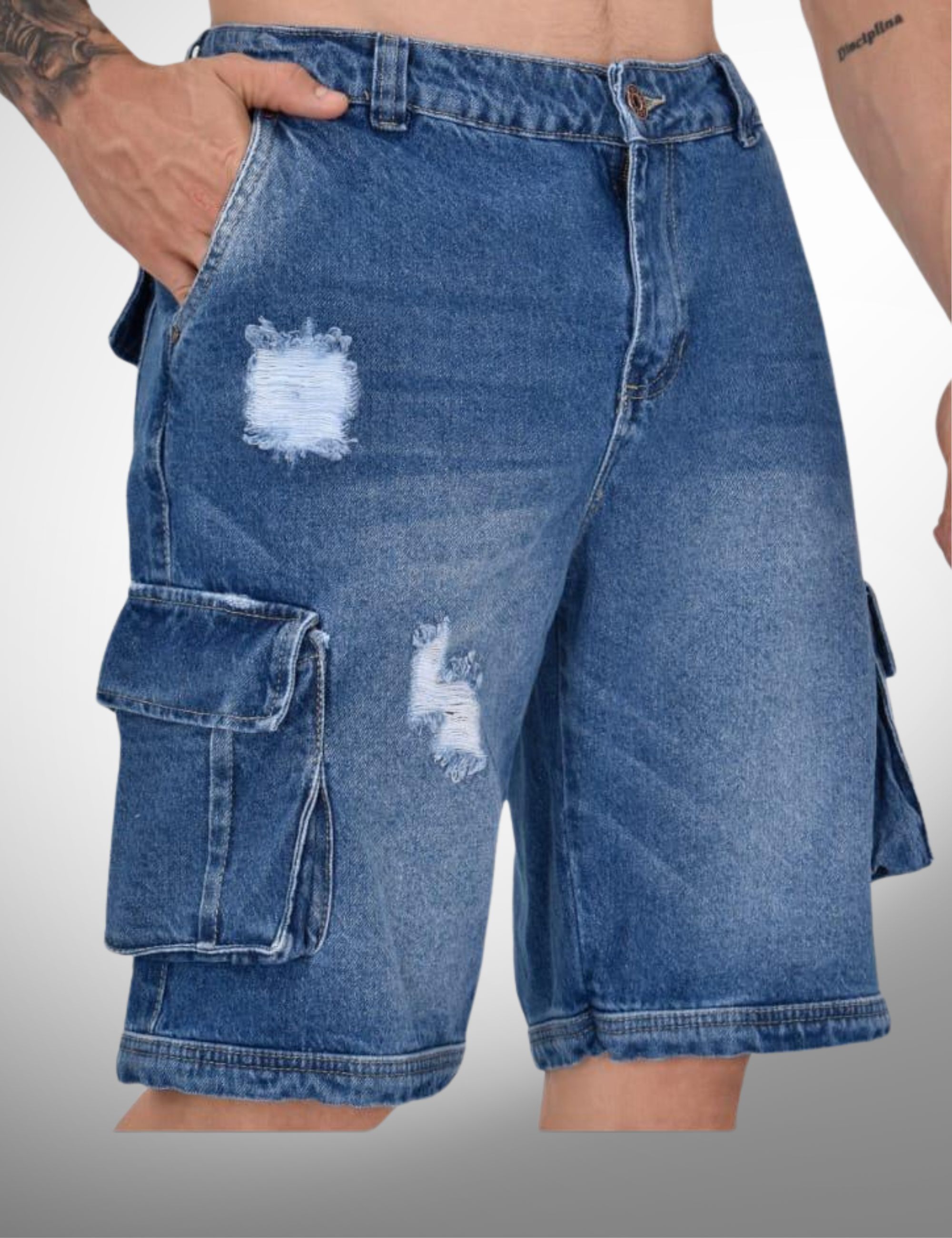 Bermuda cargo jeans - 7040